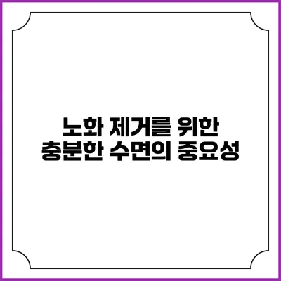 노화 제거를 위한 충분한 수면의 중요성