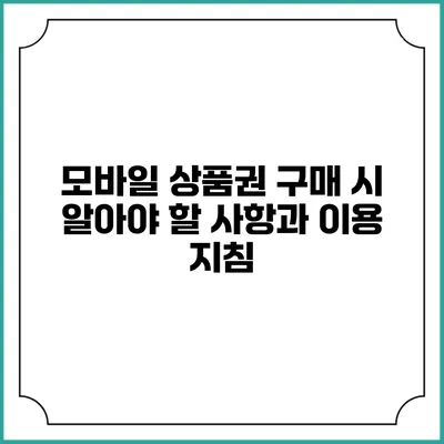 모바일 상품권 구매 시 알아야 할 사항과 이용 지침