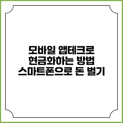 모바일 앱테크로 현금화하는 방법: 스마트폰으로 돈 벌기