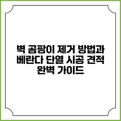벽 곰팡이 제거 방법과 베란다 단열 시공 견적 완벽 가이드