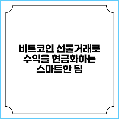 비트코인 선물거래로 수익을 현금화하는 스마트한 팁