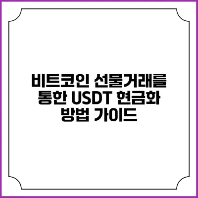 비트코인 선물거래를 통한 USDT 현금화 방법 가이드