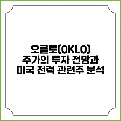 오클로(OKLO) 주가의 투자 전망과 미국 전력 관련주 분석