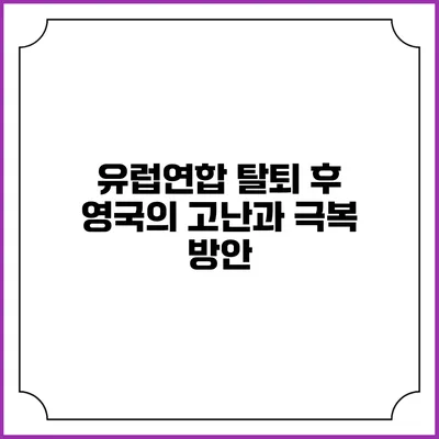 유럽연합 탈퇴 후 영국의 고난과 극복 방안
