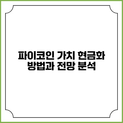 파이코인 가치 현금화 방법과 전망 분석