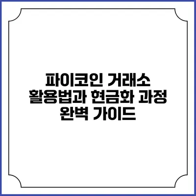 파이코인 거래소 활용법과 현금화 과정 완벽 가이드