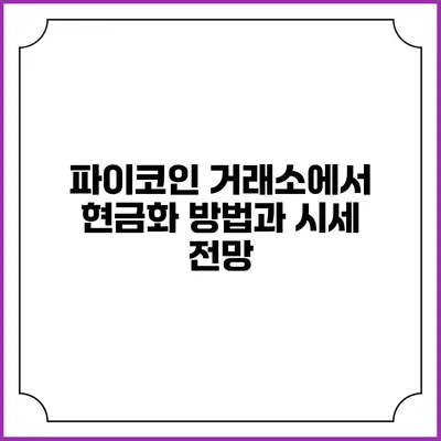 파이코인 거래소에서 현금화 방법과 시세 전망