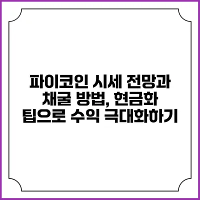 파이코인 시세 전망과 채굴 방법, 현금화 팁으로 수익 극대화하기