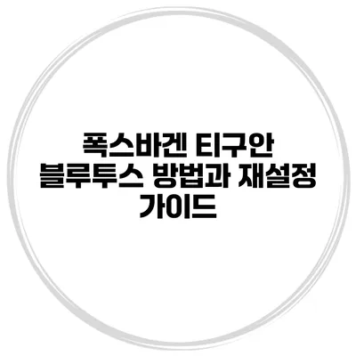 폭스바겐 티구안 블루투스 방법과 재설정 가이드